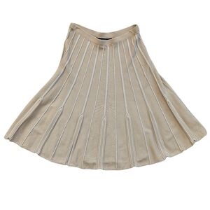 Grace Dane Lewis Tan White A-Line Midi Skirt Size XL